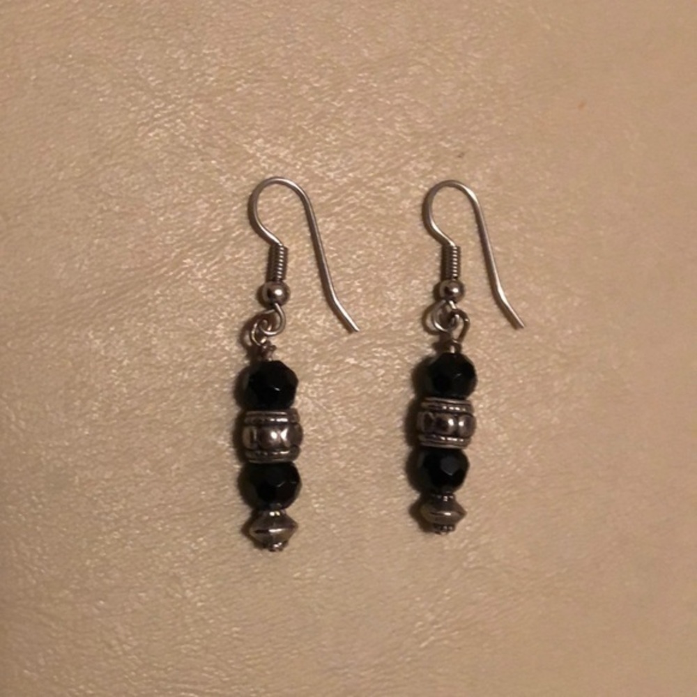 Black and Silver Dangle Earrings